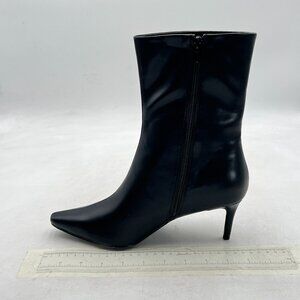 Black Women Fashion High Heel Ankle Boots Closed Toe Zipper Fall Winter Shoes